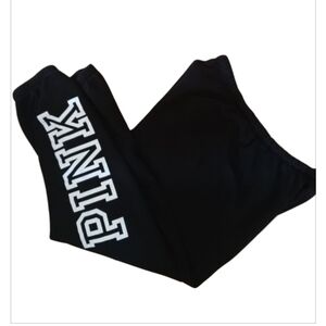 PINK VS Classic Sweatpants Black With White Block Logo